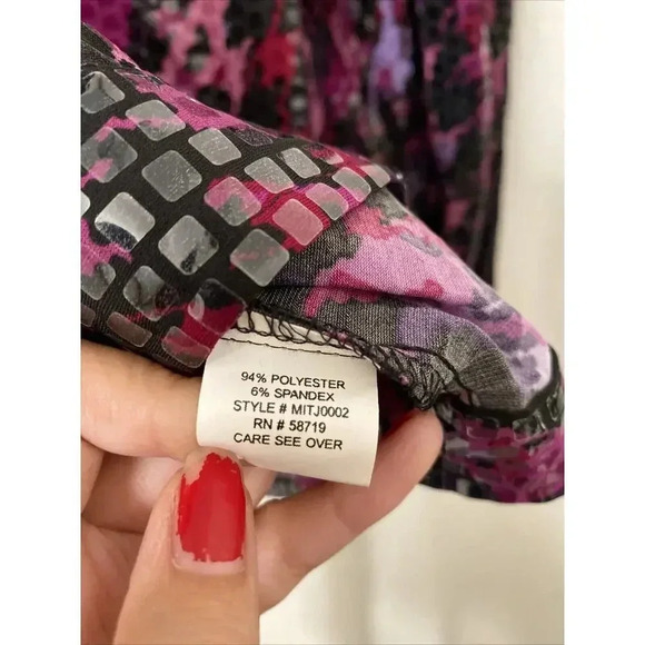 ELEMENTZ Purple Shiny Shirt Button Down Large 2 Pockets party going out - Picture 6 of 6